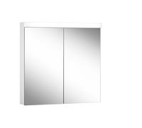 Schneider LOW basic LED Armoire de toilette avec éclairage, 2 portes 40/40cm, 795x120x747mm, 171.280.02.0201, Exécution: norme UE/corps blanc/3000K