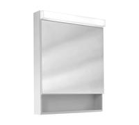Schneider LOW Line Armoire de toilette LED, 1 porte 60cm, butée réversible, compartiment ouvert, 595x120x751, éclairage en haut, 4000K, 151.265.01.02, Exécution: norme CH/corps blanc/4000K