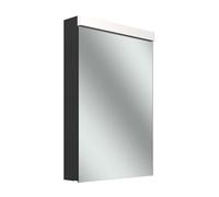 Schneider LOW plus LED armoire de toilette, 1 porte 50cm, butée changeable, 495x120x747mm, prise à gauche, éclairage en haut, 172.051.02.44, Exécution: norme UE/corps noir mat/4000K