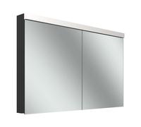 Schneider LOW plus LED armoire de toilette, 2 portes 60/60cm, 1195x120x747mm, éclairage en haut, 172.120.01.44, Exécution: norme CH/corps noir mat/4000K
