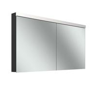 Schneider LOW plus LED armoire de toilette, 2 portes 70/70cm, 1395x120x747mm, éclairage en haut, 172.140.01.4401, Exécution: norme CH/corps noir mat/3000K
