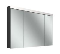 Schneider LOW plus LED armoire de toilette, 3 portes 30/60/30cm, 1195x120x747mm, éclairage en haut, 172.121.01.44, Exécution: norme CH/corps noir mat/4000K