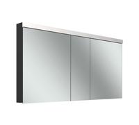 Schneider LOW plus LED Armoire de toilette, 3 portes 60/30/60cm, 1495x120x747mm, éclairage en haut, 172.150.02.4401, Exécution: norme UE/corps noir mat/3000K