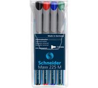 Schneider Marqueur Universel Maxx 225 Pte Moyenne Non-Permanent Pochette 4 Assorti