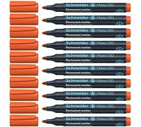 Schneider Maxx 130 Marqueur, lot de 10, Orange | Rechargeable, plastique recyclé
