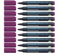 Schneider Maxx 130 Marqueur, lot de 10, Violet | Encre violette, rechargeable, plastique recyclé