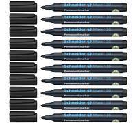 Schneider Optics Marqueurs permanents Maxx 130 – rechargeables 1-3 mm en noir – Lot de 10