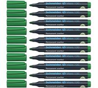 Schneider Maxx 130 Marqueurs permanents (Épaisseur de trait: 1-3 mm, rechargeables) Lot de 10, Vert
