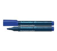 Schneider Marqueurs permanents Maxx 133 rechargeables – Pointe biseau – Encre bleue Lot de 10