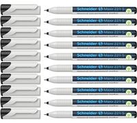 Schneider Maxx 221 S Marqueur universel, lot de 10, Noir | Non permanent, effaçable à l'humide, épaisseur de trait 0,4 mm