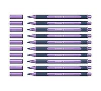 Schneider ML05001140 Lot de 10 stylos à bille métalliques (épaisseur de trait 0,4 mm, encre hautement métallique, séchage rapide, boîtier en 88% plastique bio-basé) de couleur violet givré métallisé