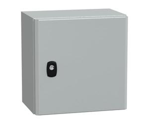Schneider NSYS3D3320P Spacial S3D Porte complète avec Plaque de Montage H300 x l 300 x p 200 IP66 IK10 RAL7035