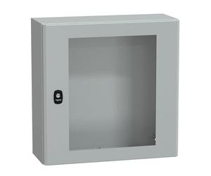 Schneider NSYS3D5520T Spacial S3D Tspt Porte sans plaque de montage H500 x L500 x P 200 IP66 IK08 RAL7035 Gris
