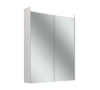 Schneider OBJECT Line Superior LED Armoire de toilette, 2 portes 30/30cm, 595x123x743mm, éclairage supérieur variable, 1 prise de courant, 205.063.01.0201, Exécution: norme CH/corps blanc/3000K