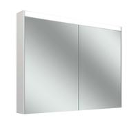 Schneider OBJECT Line Superior LED Armoire de toilette, 2 portes 50/50cm, 995x123x743mm, éclairage supérieur variable, 3 prises de courant, 205.100.01.0201, Exécution: norme CH/corps blanc/3000K
