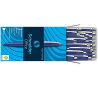 Schneider OFFICE Stylo bille rétractable bleu pointe large rechargeable ISO - Lot de 50