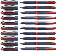 Schneider One Business (Stylos roller, non rétractable,indélébile) Lot de 10, Encre rouge