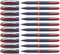 Schneider One Business (Stylos roller, non rétractable,indélébile) Lot de 10, Encre rouge