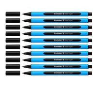 Schneider Pack de 10 stylos à bille Slider Edge Kappenmodell; mine F(Encre noire et corps bleu cyan) G