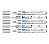 Schneider Paint-It 010 Lot de 5 marqueurs métalliques Argenté Épaisseur de trait 0,8 mm
