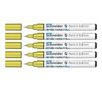 Schneider Paint-It 010 Lot de 5 marqueurs métalliques Jaune Épaisseur de trait 0,8 mm