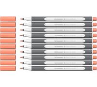 Schneider Paint-It 070 Stylo pinceau, lot de 10, abricot pastel | Plastique biosourcé, écolabel Ange Bleu, droitiers et gauchers, lettering et calligraphie