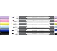 Schneider Paint-It 070 Stylo pinceau, lot de 6, Violet pastel | Plastique biosourcé à 88 %, écolabel Ange Bleu, droitiers et gauchers, lettering et calligraphie