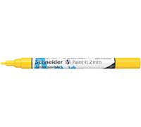 Schneider Paint-It 120105 Stylo acrylique (avec pointe ogive de 2 mm, peintures acryliques à fort pouvoir couvrant, pour bois, toile, pierre, etc.) 1 pièce, jaune