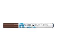 Schneider Paint-It 120107 Stylo acrylique (avec pointe ogive de 2 mm, peintures acryliques à fort pouvoir couvrant, pour bois, toile, pierre, etc.) Marron