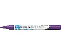 Schneider Paint-It 120108 Stylo acrylique (avec pointe ogive de 2 mm, peintures acryliques à fort pouvoir couvrant, pour bois, toile, pierre, etc.) Violet