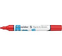 Schneider Paint-It 120202 Stylo acrylique (avec pointe ogive de 4 mm, peintures acryliques à fort pouvoir couvrant, pour bois, toile, pierre, etc.) Rouge