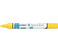 Schneider Paint-It 120205 Stylo acrylique (avec pointe ogive de 4 mm, peintures acryliques à fort pouvoir couvrant, pour bois, toile, pierre, etc.) Jaune