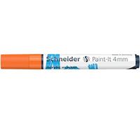 Schneider Paint-It 120206 Stylo acrylique (avec pointe ogive de 4 mm, peintures acryliques à fort pouvoir couvrant, pour bois, toile, pierre, etc.) Orange