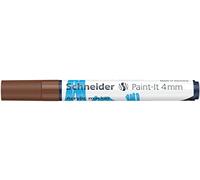 Schneider Paint-It 120207 Stylo acrylique (avec pointe ogive de 4 mm, peintures acryliques à fort pouvoir couvrant, pour bois, toile, pierre, etc.) Marron