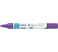 Schneider Paint-It 120208 Stylo acrylique (avec pointe ogive de 4 mm, peintures acryliques à fort pouvoir couvrant, pour bois, toile, pierre, etc.) Violet