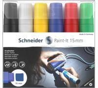 Schneider Paint-It 330 V1 Stylos acryliques couleurs assorties 15,0 mm, 6 pcs.