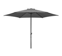 Schneider Parasol droit carré 300 x 300 cm - Toile polyester - Mat acier - Anthracite anthracite