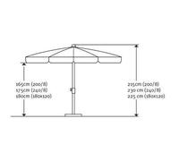 SCHNEIDER Parasol rectangulaire Ibiza 180 x 120 cm beige/naturel - mât acier blanc, toile polyester
