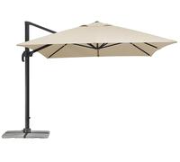 Schneider Parasol Rhodos Grande, Naturel, 400 x 300 cm Rectangulaire, Structure Aluminium, Toile Polyester