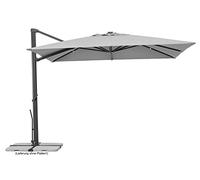 Schneider Parasol Rhodos Smart Gris argenté 300 x 300 cm carré 794-14, structure en aluminium, toile polyester 25 kg
