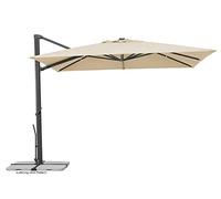 Schneider Parasol Rhodos Smart Naturel 300 x 300 cm Carré 794-02 Armature Aluminium Toile Polyester 25 kg