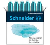 Schneider Pastel Ink Cartridge Standard Cartridges for Fountain Pens Bermuda Blu