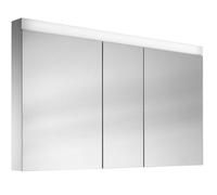 Schneider PATA LED Armoire de toilette, 3 portes 60/30/60cm, 1495x120x756mm, éclairage supérieur variable, 161.150.02.0201, Exécution: norme UE/corps blanc/3000K