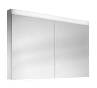 Schneider PATA LED Armoires de toilette, 2 portes 60/60cm, 1195x120x756mm, éclairage supérieur variable, 161.120.01.0201, Exécution: norme CH/corps blanc/3000K