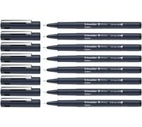 Schneider Pictus Fineliner, 8 traits (0,05-0,9 mm), étui de 8, Noir | Trait 0,05-0,9 mm, encre indélébile, plastique recyclé à 85 %, pour l'école et le bureau