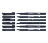 Schneider Pictus Fineliner, lot de 6 | Trait 0,9 mm, encre indélébile, plastique recyclé, pour l'école et le bureau
