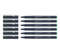 Schneider Pictus Fineliner, trait 0,5 mm, lot de 6, Vert | Trait 0,5 mm, encre indélébile, plastique recyclé à 85 %, pour l'école et le bureau