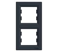 SCHNEIDER PLAQUE 2 POSTES VERTI, Anthracite ASFORA