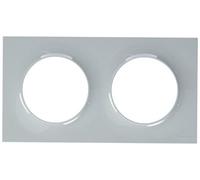 Schneider - Plaque de finition 2 postes entraxe 71mm - Gris - Odace