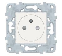 Schneider - Prise 2P+T Affleurante 16A Blanc - Unica Déco, Dimensions 60x60x35 mm, Finition Brillante, Norme CE, IP21, Idéale pour salons et bureaux modernes, Installation rapide et discrète